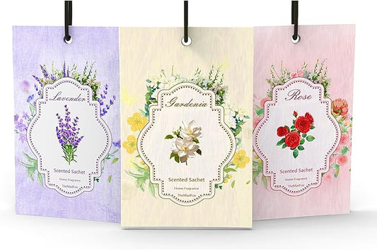 12 Packs Scented Sachets for Drawer and Closet, Long-Lasting Sachet Bags Drawer Deodorizers，Home Fragrance 3 Scents Option- Lavender Rose Gardenia