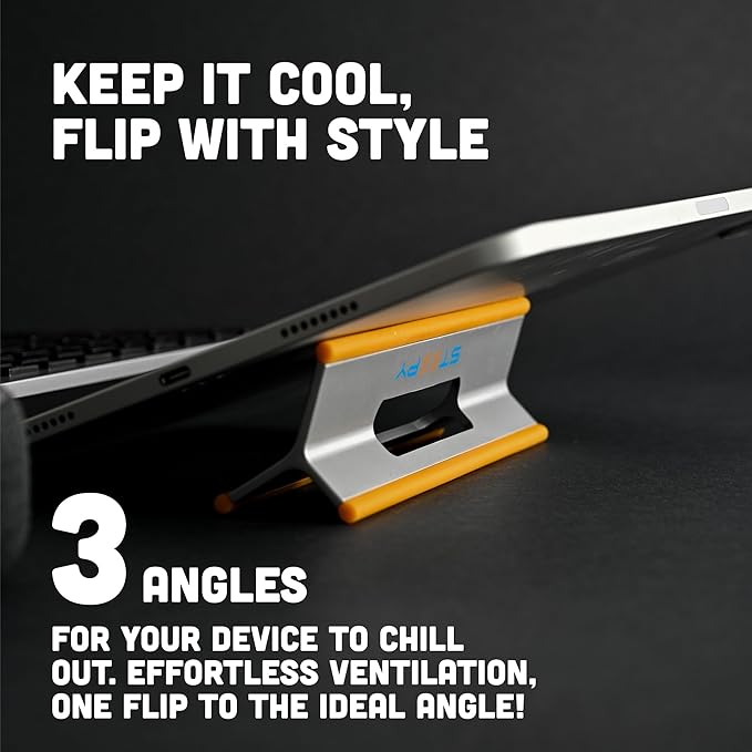 Steepy Portable Laptop Stand for Desk – Adjustable Height, & Portable Laptop Holder – Ergonomic Computer Stand for Cooling & Comfort – Slip-Proof, Sturdy Design – Universal Fit for 13-17 Inch Devices
