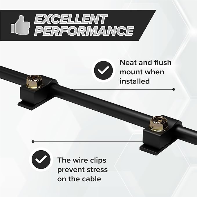 THE CIMPLE CO Single Cable Clips with Screws - 1/4 Inch Coaxial Cable Clamps Outdoor - Exterior Cord Management for Coax, CAT Ethernet, Electrical Wire - Screw Clamps for Wires - 10 PCS, Black