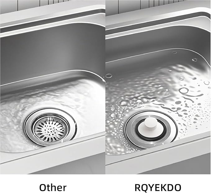 RQYEKDO Kitchen Sink Stopper, Stainless Steel 3-1/2 inch Universal Sink Plug Cover for Garbage Disposal Flange Drain,Fit for InSinkErator, Moen,Waste Maid, and More（White