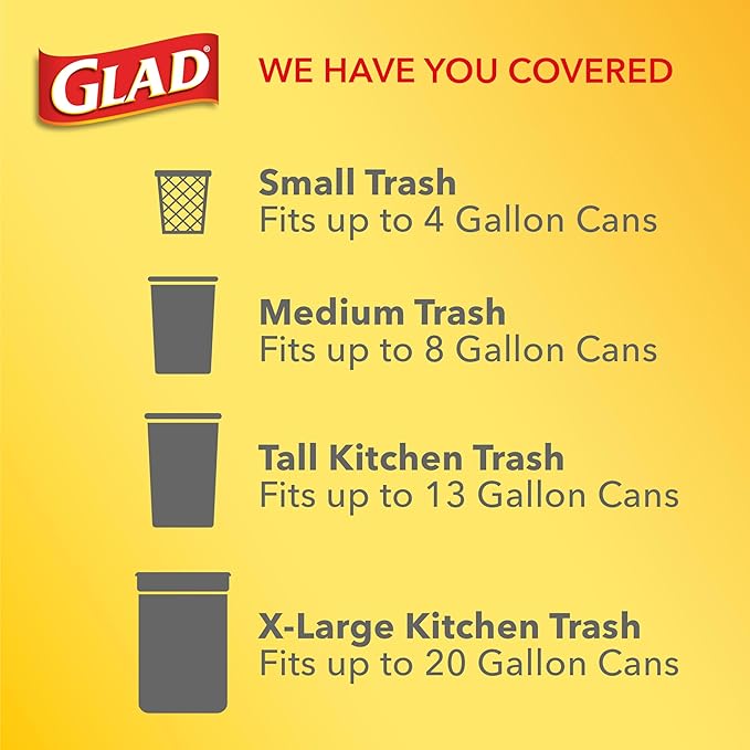 Glad Odorshield Small Drawstring Trash Bags, 4 Gal, Febreze Beachside Breeze, 34 Ct, Pack May Vary (Pack of 2)