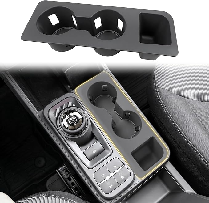 Cup Holder for 2022-2025 Ford Maverick Center Console Cup Holder Insert Silicone Cupholder Coaster Liner for 22-25 Maverick Interior Accessories Black