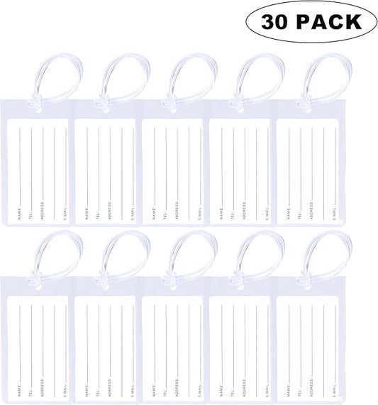 30 Pack Luggage Tags for Suitcases, Airplane Travel Essentials for Flying, International Travel Must-Haves, and Luggage Accessories by Sodsay