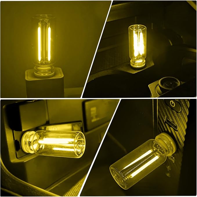 2 PCS USB Car Interior Lights, Plug-in Retro Car Atmosphere Lamps with Touch Adjustment, Portable Mini Nightlights, Universal Ambient Lighting Kits for Vehicle Interior Accessories (Yellow)