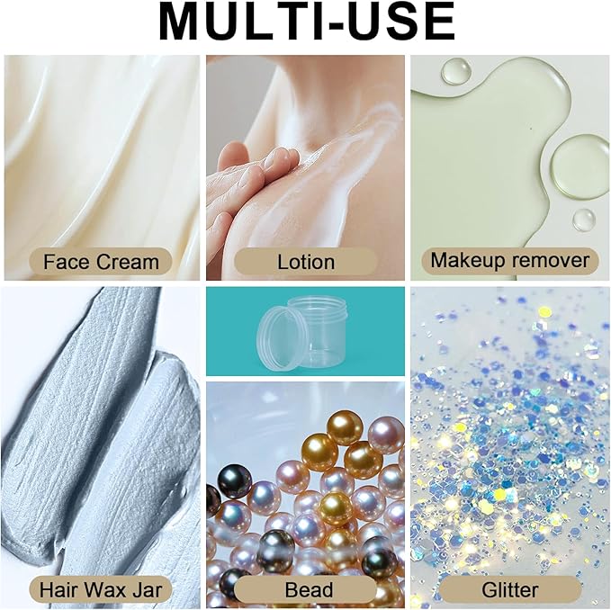 TSA Approved Wide Mouth Travel Size Containers, PP Clear Leak Proof Travel Plastic Jars with Lids for Creams Lotion Cosmetic, Jewelry Beads, Sample, Small Items Storage (1 oz, 4 Pcs)