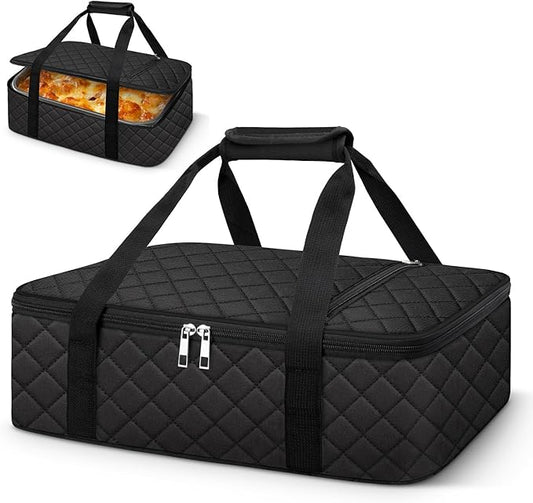 Coobiiya Insulated Casserole Carrier – Portable Tote for Hot or Cold Food, Warmer & Cooler Bag Lunch Bag, Fits 9" x 13" Baking Dish, Ideal for Potluck Parties