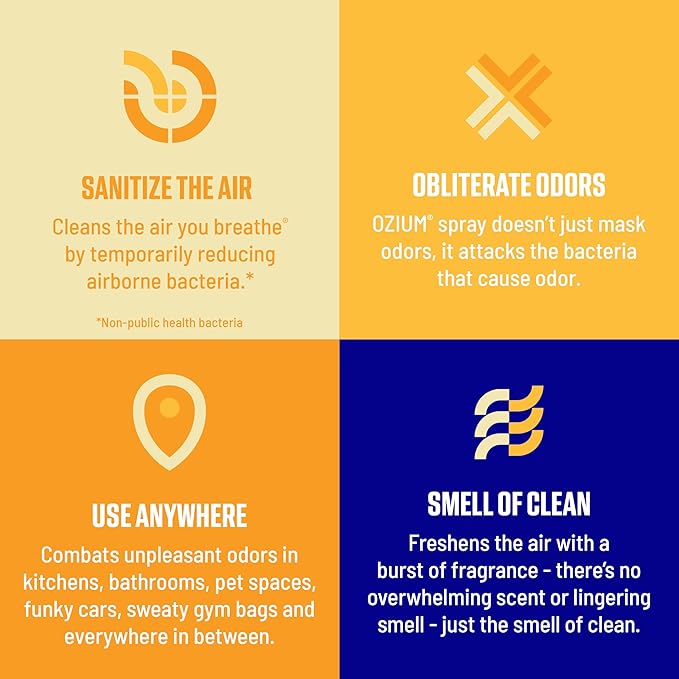 Ozium Air Sanitizer Spray - Room Odor Eliminator for Home, Car, and Office - Citrus - 8 oz Can - 1 Pack