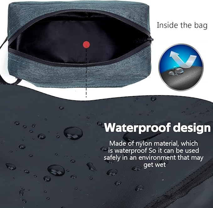 Travel Toiletry Bag for Women and Men, Water-resistant Shaving Bag for Toiletries Accessories, Foldable Storage Bags with Divider and Handle for Cosmetics Toiletries Brushes Tools