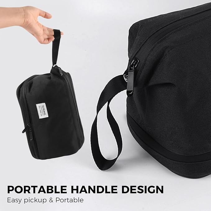 SINLAND Travel Toiletry Bag Water-resistant with Hanging Hook for Men Large Packing with Waterproof Wet/Dry Compartment Travel Shower Bags Travel Toiletry Organizer Dopp Kit Shaving Bag