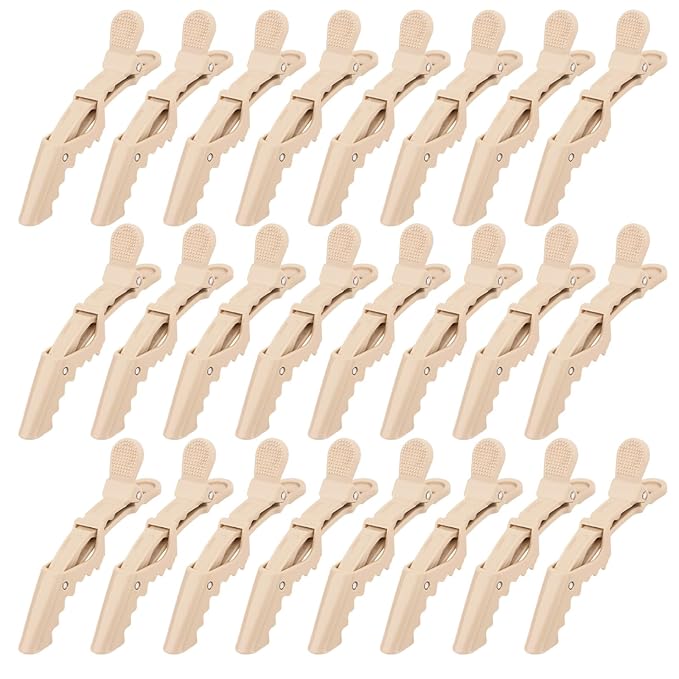 24 Pack Alligator Hair Clips, Professional Clips for Hair Sectioning, Hair Styling Accessories for Women Men Girls Teens，Khaki