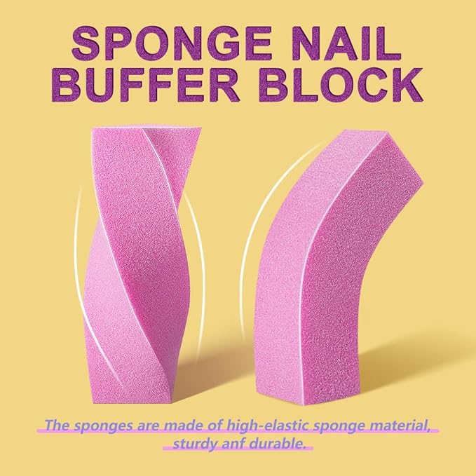 TsMADDTs Nail Buffers and Files, 6PCS Buffer Blocks, 6PCS 100 180 Grit Files, Professional Manicure Tools Kit, Nail Care Tools Kit for Women