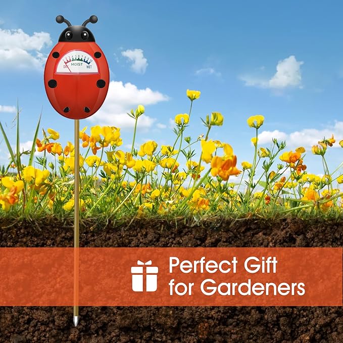 UNIWA Soil Moisture Meter, Plants Moisture Meter, Gardening Tool Kits for Plant Care, Plant Water Monitor for Garden, Farm, Lawn Indoor & Outdoor Use, No Batteries Required