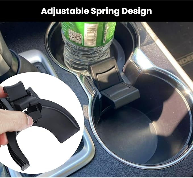 Cup Holder Insert for Toyota Highlander 2014-2021 - Includes Anti-Slip Rubber Coaster & Small Bottle Position Limiter - Car Accessory Upgrade Kit