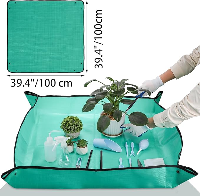 TOPZEA 23 Pack Succulent Tool Set, 2 Pack 39.4" Plant Repotting Mat Indoor Transplanting Tool Supplies Miniature Bonsai Hand Tool Kit with Plant Potting Mat, Garden Mini Gardening Tools for Plant Care