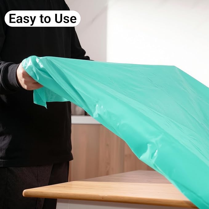 Auros Premium Plastic Tablecloths 10 Pack, 54 x 108 Inch Rectangle Disposable Table Covers for 6FT Tables, Thick & Durable, Waterproof & Spill-Proof, Easy Cleanup for Parties, Wedding, Aqua