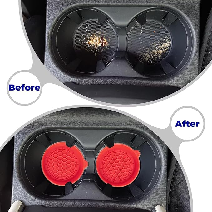 2 PCS Car Cup Coasters, Universal Cup Holder Coaster for Car Accessories, CupHolders Insert for Women Non-Slip Silicone Car Cup Holder Coasters