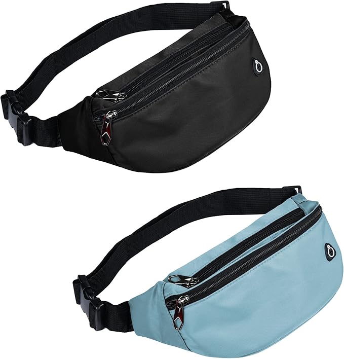 Fanny Packs for Men and Women, Waterproof Sports Waist Pack Bag for Travel Hiking Running Hands-free