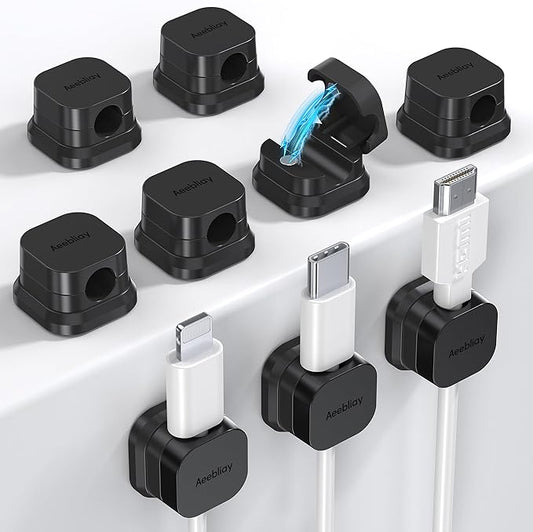 9 Pack Magnetic Cable Clips Cord Organizer,Desk Cable Management Accessories,Cord Clips,Adhesive USB Wire Holder Keeper Organizer for Home Office Desk Phone Car Wall Desktop Nightstand cable organizer