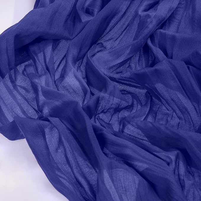 Socomi 2pcs Royal Blue Summer Cheesecloth Table Runner Boho Rustic Gauze 120 inch 10FT Cheese Cloth Sheer Runner for Wedding Party Baby Shower Birthday Home Decor Holiday Decorations