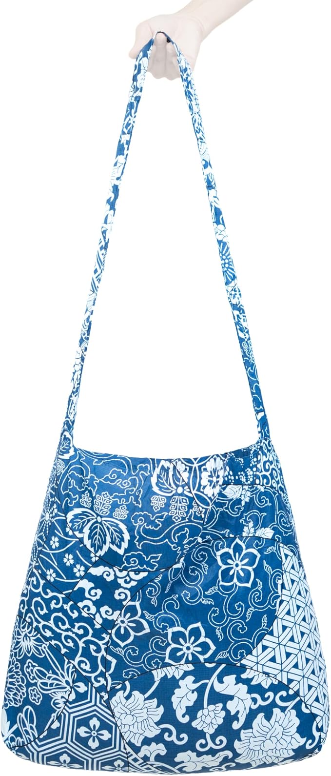 Nanobag Ultra-Lightweight Foldable Sling for Women & Men, Reusable Grocery & Travel Bag, Packable Collapsible Compact Market Crossbody (Sling Porcelain)