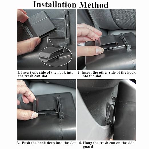 Car Trash Can, 1.0 Liters, Plastic, Trash Can Set, Multi-Purpose, Easy to Install, Includes 75 Garbage Bags
