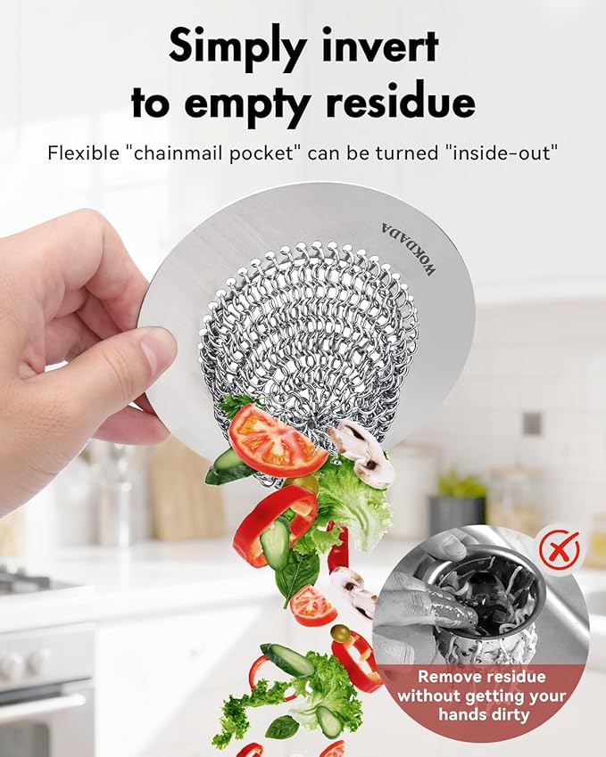 2 PCS Kitchen Sink Drain Strainer, Flippable Mesh Sink Strainer, 304 Stainless Steel Sink Screen, Easy Clean Large Basket Strainer, Anti-Clog Garbage Disposal Cover Fit for Standard Sink Drain
