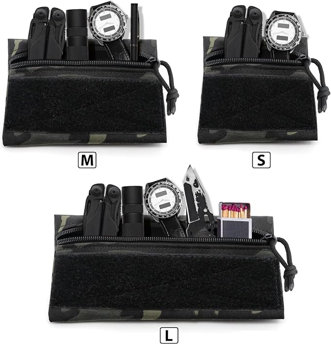 Qavctw Tactical Admin Pouch Bag with Hook and Loop Tool Storage Bag Snack Pouch Candy Bag Hanging Pouches Backpack Accessory Pouch