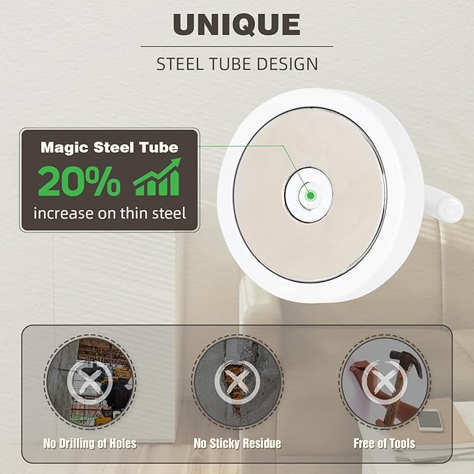 Neosmuk Magnetic Hooks, Cruise Ship Essentials, 100lb+ Heavy Duty Magnetic Hooks for Cruise Cabins, Refrigerator, Grill, Hanging, and Travel | Extra Strong Must-Haves Magnet Hook,White,Pack of 20
