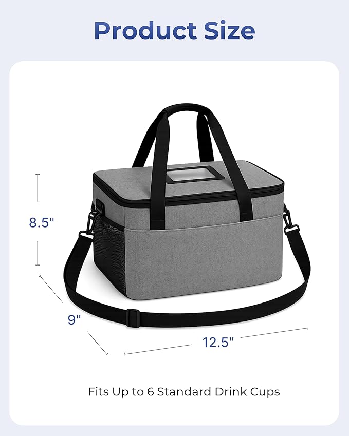 饮料保温包 Portable Drink Carrier Suitable for Doordash Accessories Grubhub Postmates Drivers, Reusable Cup Holder Carrier with Handle,Perfect for Plastic Drink Holder take Out Cup Carriers for delivery