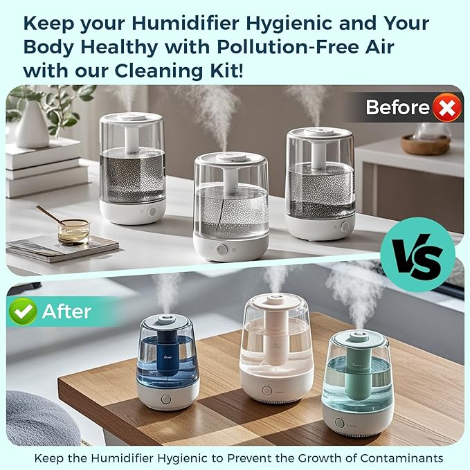 11 Pcs Humidifier Cleaner Brush Set, Crevice Cleaning Brush Small Detail Cleaning Brushes for Humidifiers, Keyboards, Tiles, Bottles & Tight Spaces | Portable Home/Travel Clean Tools