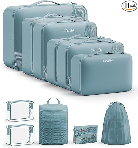 11 Set Packing Cubes for Travel, Gifts for Women Mom, Anti-Tearing Suitcase Organizer, OlarHike Vacation Essentials & Accessories for Cruise Ship