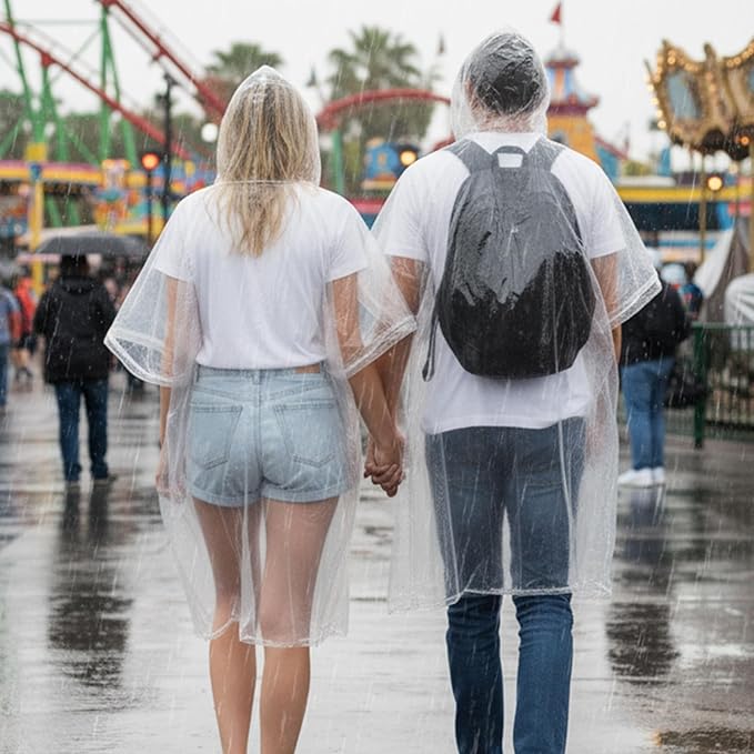 APEXUP Disposable Rain Ponchos for Adults, Emergency Rain Poncho for Camping Hiking Travelling