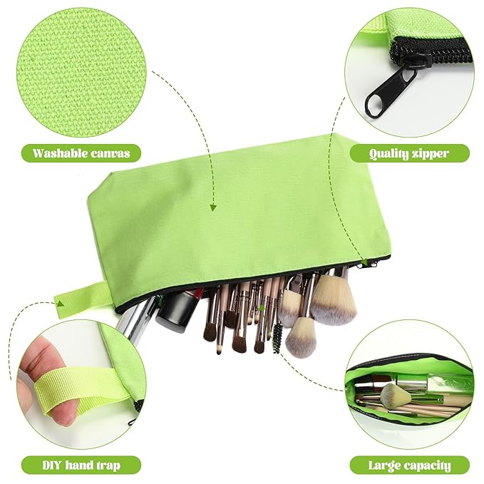 Saintrygo 30 Pcs Makeup Bag Travel Canvas Cosmetic Bag Bulk Multipurpose Small Makeup Pouch for Purse Portable Blank Zipper Toiletry Organizer DIY for Women Assorted Color (Novel, 8.7 x 5 x 1.8 Inch)