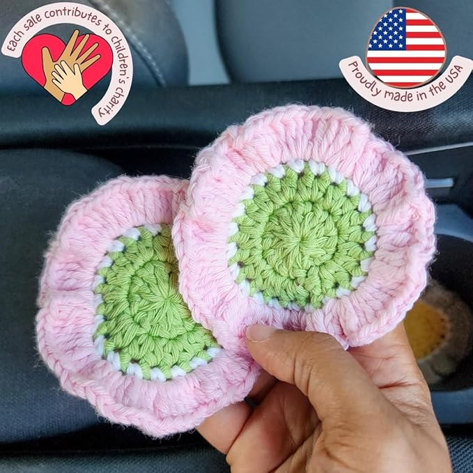 Cotton Crotchet Ruffled Flower Coaster Set (Blush Garden)