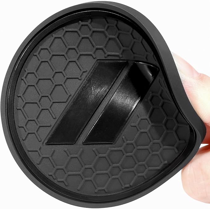 Cup Holder Inserts for Dodge Durango Accessories 2021 2022 2023 2024 2025 2026 Center Console Mat Custom Fit Silicone Cup Liners Pads Interior Decoration (5pcs/Set, Black)