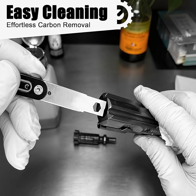Blibaba Carbon Scraper Tool - Multi-Surface Carbon Removal Tool, Stainless Steel Scraper for Cleaning Hard-to-Reach Areas, Ergonomic Handle for Precision Maintenance