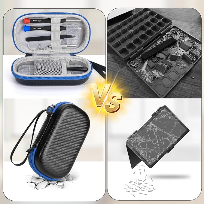 Eyeglass Repair Kit with Screws, Eye Glass Repairing Kit Include Nose Pads, Small Screwdriver, Magnifier, Tweezer for Eyeglass, Sunglass, Spectacles Watch, Eye Glass Repairing Kit with Travel Case