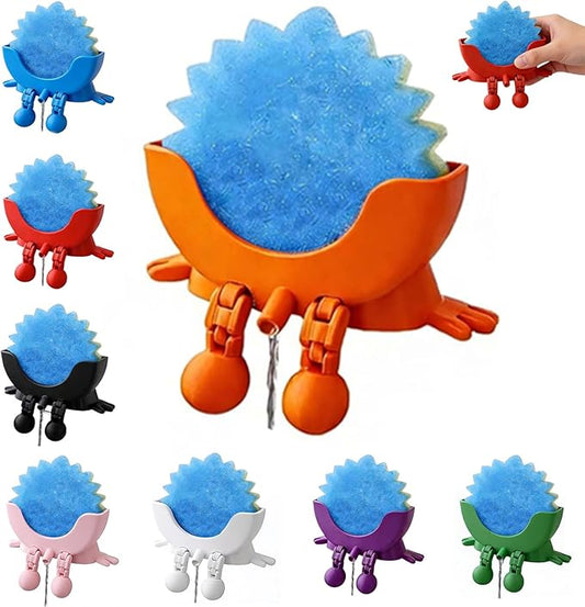 Cute Hanging Sponge Holder with Drainage, Peeing Scrub Sponge Holder, Sponge Holder for Kitchen Sink, Funny Sponge Stand for Kitchen Sink, 3D Printing Countertop Sponge Holders (Orange)