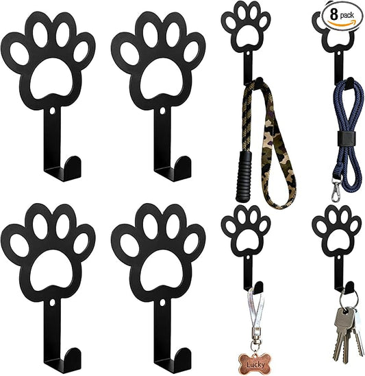 8PC Dog Leash Hooks for Wall Cute Metal Cat Leash Holder Wall Mounted Key Hooks Pet Accessory Holder for Entryway Hallway Kitchen Office, Pet Themed Gifts, Great Gift for Dog and Cat Lovers