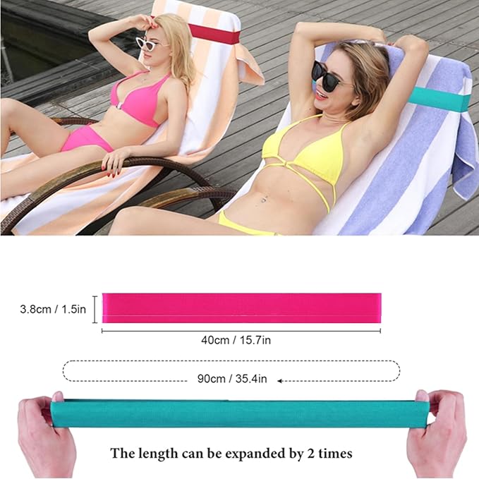 Beach Towel Bands (6 Pack), Beach Chair, Pool Chairs & Cruise Ship Essentials, The Better Towel Chair Clips Towel Holder Beach Towel Clips(6 Mix)