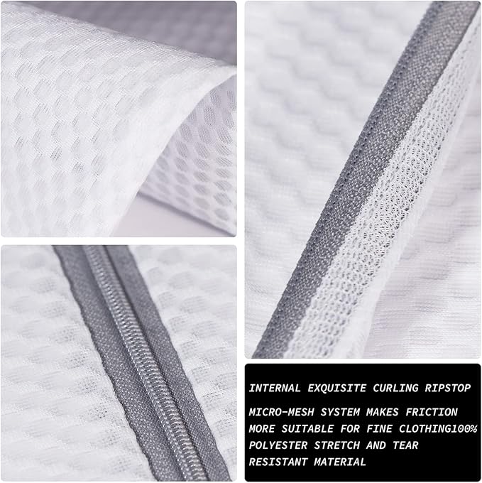 Extra Large Honeycomb Mesh Laundry Bag125gsm Net Fabric Durable and Reusable Delicate Wash Bag,Travel Organization Bag for Lingerie,Clothes,Jeans,Bath Towel,Sock (Set of 4(2L+2XL))