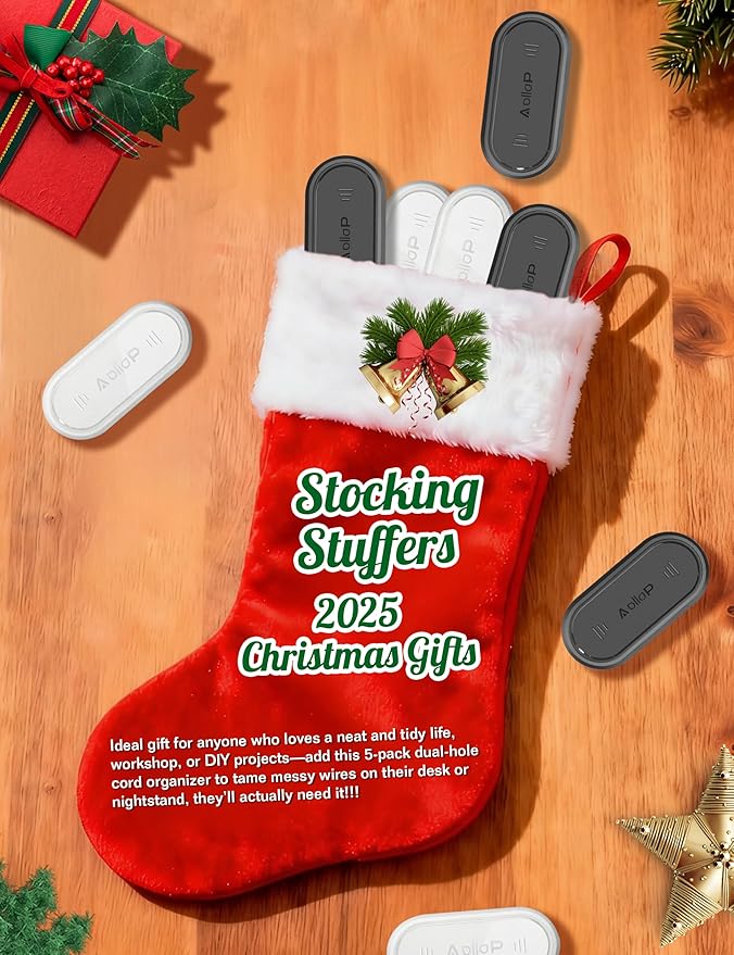 10 Hole Cord Organizer Cable Clips [1s Slide Lock] Cord Holder, Cable Management, Adhesive Phone Charging Keeper Wire Cord Holder for Nightstand/Car/Wall, Home Office/Desk Accessories-Black