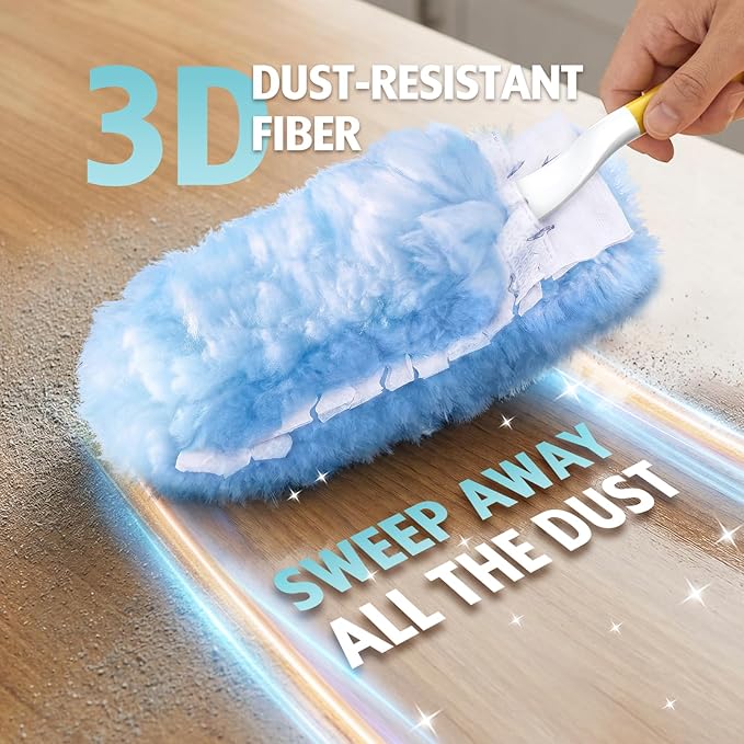Duster Refill for Swiffer Duster, 100 Count Heavy Duty 2 Side 360° Duster Refills, 6X Microfibers, Disposable Multi Surface Dusters for Cleaning (Not Include Handle)