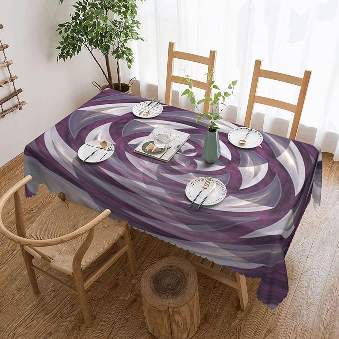 VIMPEYDON Fractal Table Cloth for Dining Tables, Reusable Sphere Blooming Flower Rose Like Colored Image Different Details Tablecloths Decor Rectangle Table Cover for Kitchen,Holiday,Party, 54x72Inch