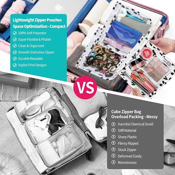 TSA Approved Toiletry Bag, Set of 3 Clear Travel Toiletry Bag Quart Size Zipper Travel Pouch, Waterproof Makeup Cosmetic Bag for Women Men Kids Toiletries Carry on, Hearts Large