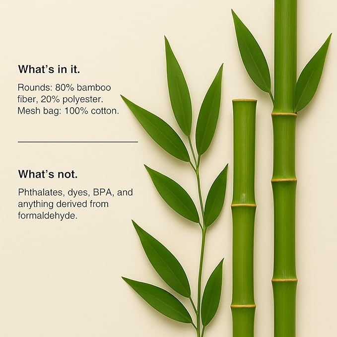 Public Goods Reusable Bamboo Cleansing Rounds | 14 Count Makeup Remover Pads with Cotton Mesh Wash Bag | Alternative to Disposable Cotton Rounds | Gentle, Machine Washable, Vegan Skincare Essential