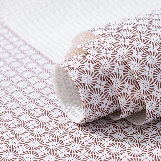 RAY STAR 18X96 Inch Shelf Liner for Kitchen Cabinets, Non-Adhesive Cabinet Liner Washable, PVC Drawer Liner for Dresser Non-Slip Bathroom (Circle)(8 Roll)