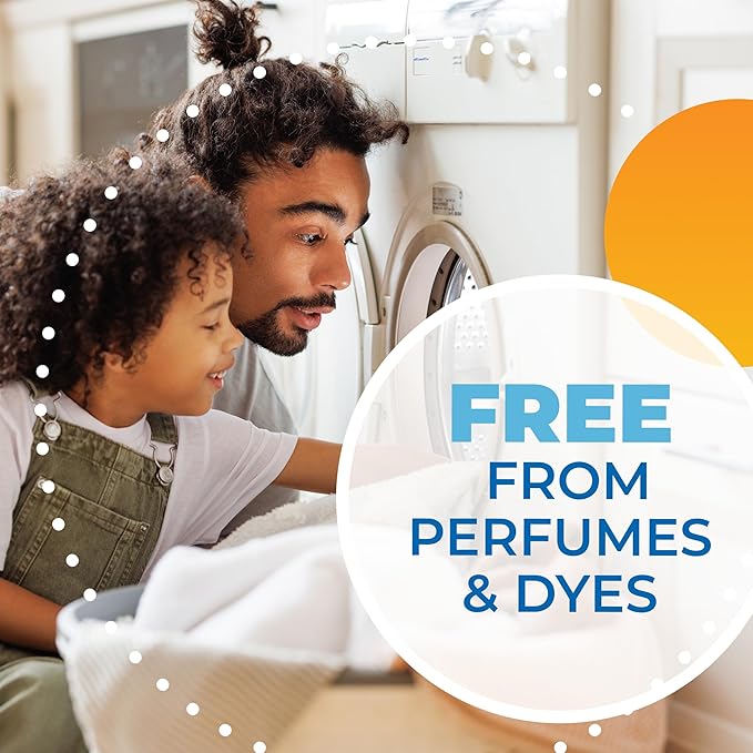 ARM & HAMMER Power Sheets Laundry Detergent, Fragrance Free, No Dyes or Perfumes, Lightweight and Travel-Friendly, 50 Count, Up to 100 Small Loads