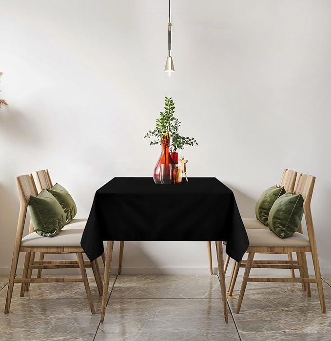 Utopia Kitchen Rectangle Table Cloth 2 Pack (60x126 Inches, Black), Tablecloth Machine Washable, Polyester Table Cover for Dining, Buffet Parties, Picnics, Events, Weddings and Restaurants