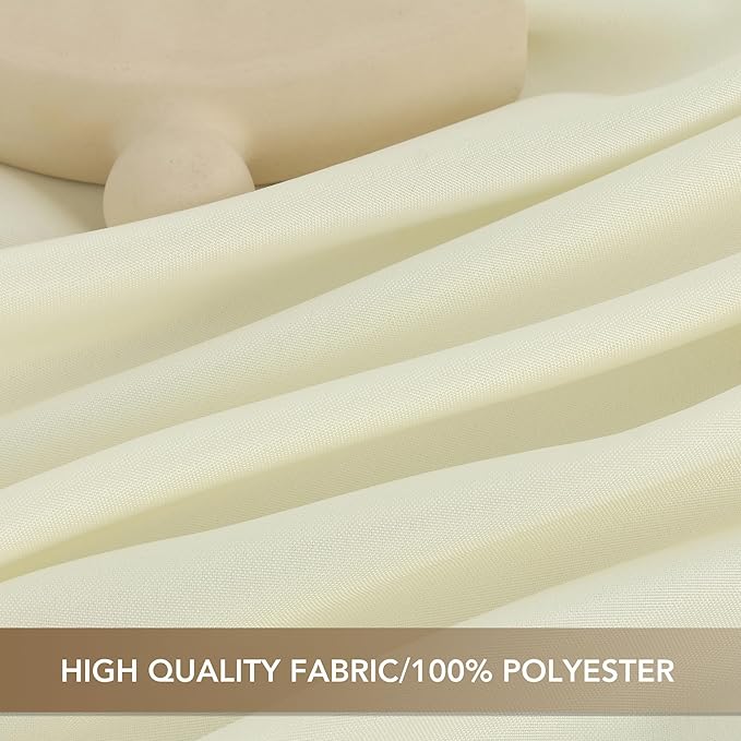 sancua Round Tablecloth 132 Inch Diameter, 6 Pack - Circle Polyester Fabric Table Cloth for Wedding Party Reception Banquet Birthday, Washable Formal Table Cover (Fit 54-96 Inch Tables), Beige